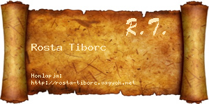 Rosta Tiborc névjegykártya